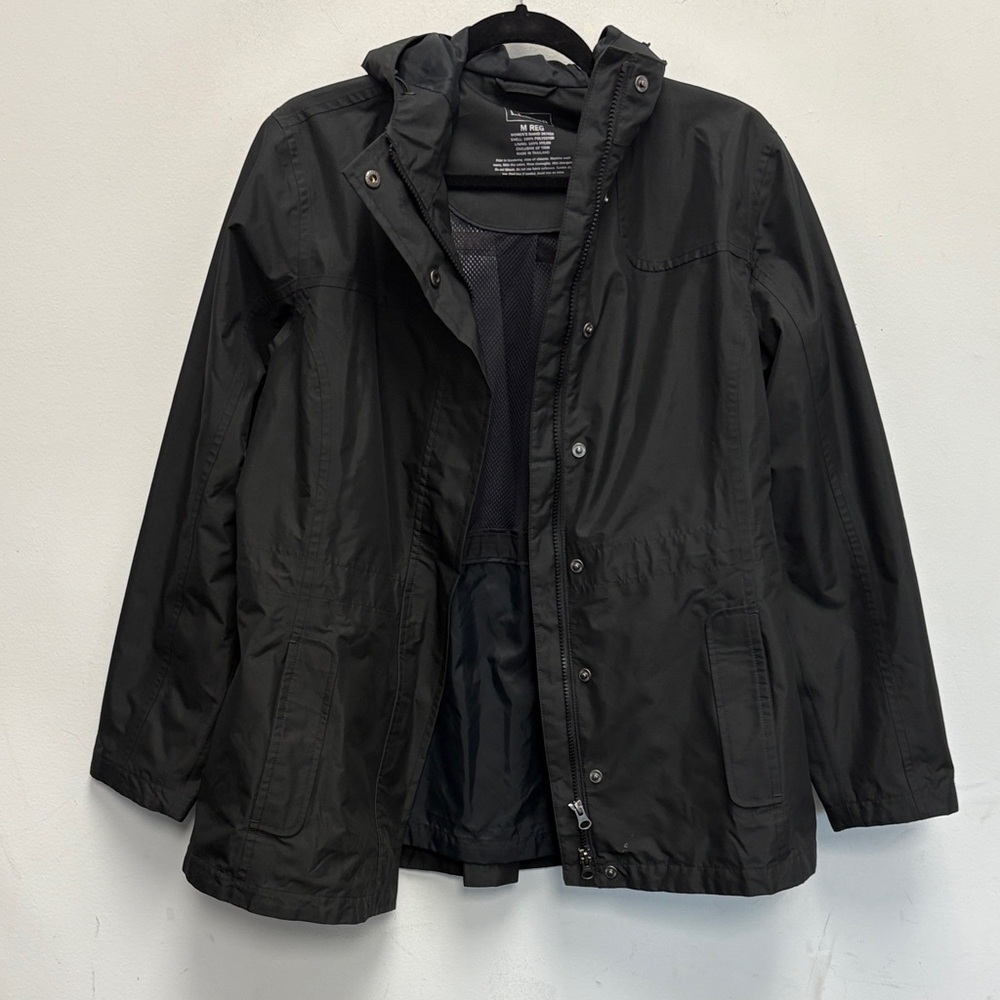 L.L. Bean Black Raincoat With Hood